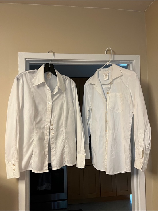 Escada Tops - Escada White Long-Sleeve Dress Shirt, set of 2 whites, size 6 USA , cotton